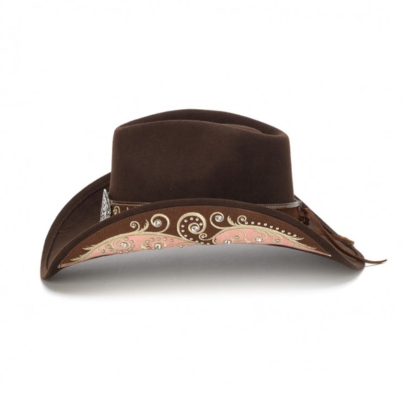 Stampede Hats- Brown Felt Western Hat - Picture 2 of 5